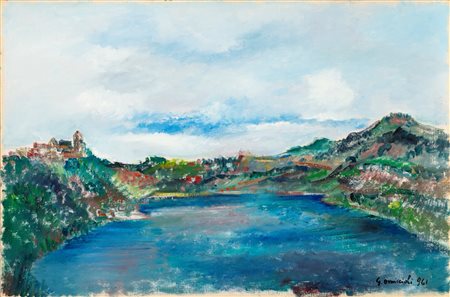 Giovanni Omiccioli (Roma 1901 - 1975)  - Lago di Albano, 1961