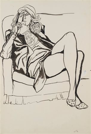 Renato Guttuso (Bagheria 1911 - Roma 1987)  - Donna seduta, 1980