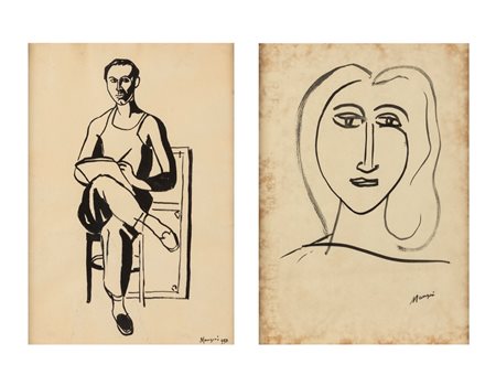 Concetto Maugeri (Catania 1919 - Roma 1951)  - Due disegni 
