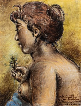 Ruggero Savinio (Torino 1934)  - Ritratto femminile, 50s