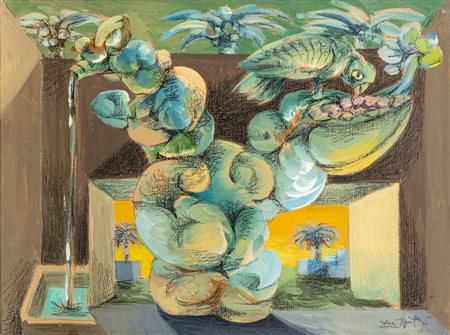 Ercole Pignatelli (Lecce 1935)  - Interno - oasi, 1977