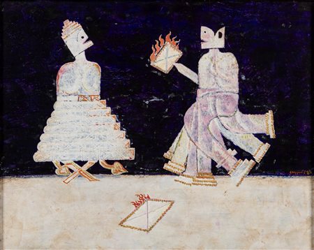 Gustavo Foppiani (Udine 1925 - Piacenza 1986)  - Lettere di fuoco, 1980