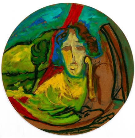 Mimmo Germanà (Catania 1944 - Busto Arsizio 1992)  - Ritratto di Enzo Cucchi, 1990