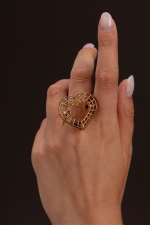 Cleto Munari - Anello Cuore Nero