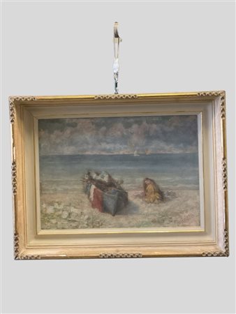 Antonio Pasinetti (Montichiari 1863 - Milano 1940)  - Sulla riva