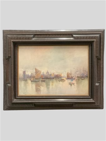 Gino Scalatelli (Venezia 1870 - 1920)  - Londra, il Tamigi