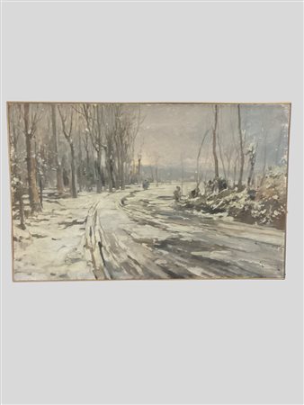 Felice Giordano (Napoli 1880 - Capri  1964)  - Paesaggio d'inverno