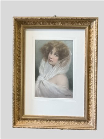 Ernst Vettori (attivo tra XIX e XX secolo)  - Ritratto femminile