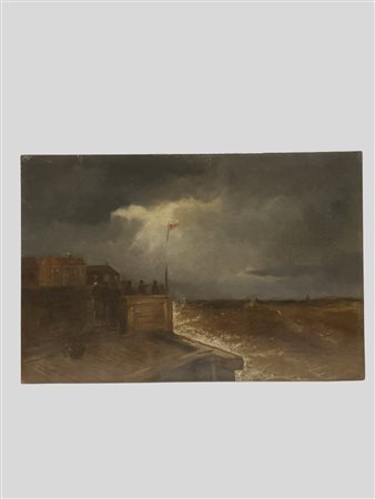 W. Burke (Inghilterra, fine XIX secolo)  - Marina in tempesta