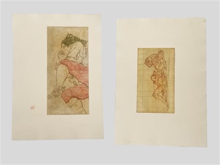 Lorenzo Tornabuoni (Roma 1934 - 2004)  - Sabbia & Da Egon Schiele