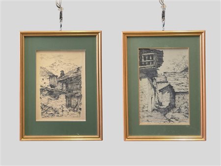 Ambrogio Vismara (Seregno 1900 - Milano 1994)  - Baite di montagna