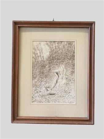 Silvio Allason (Torino 1845 - 1912)  - La treccia dell'amica