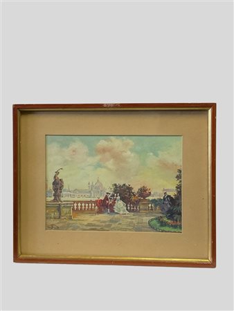 Aurelio Craffonara (Gallarate 1875 - Genova 1945)  - Scena galante a Venezia