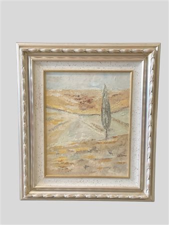 Fausta Mainero (Milano 1925 - Milano 2025)  - Paesaggio con cipresso