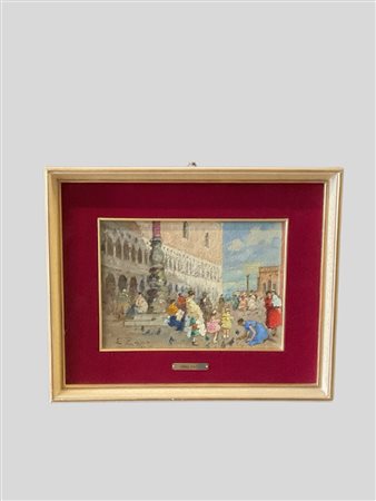 Erma Zago (Bovolone 1880 - Milano 1942)  - Venezia in Piazza San Marco