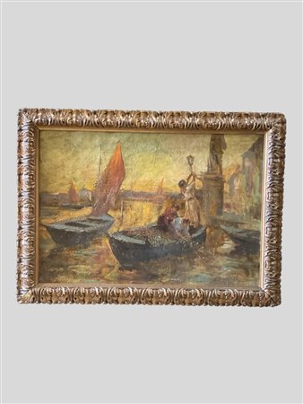 Anacleto Moiraghi (Binasco 1880 - Milano 1943)  - Tramonto in laguna