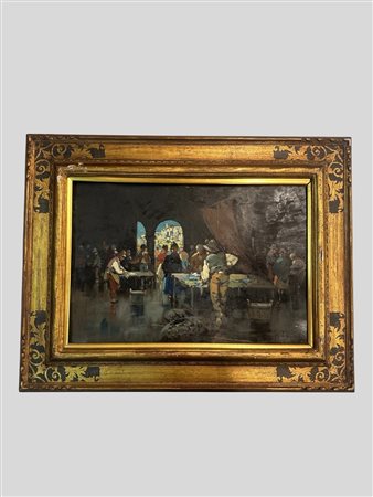 Paride Pozzato (Rovigo 1879 - 1971)  - Il mercato del pesce a Venezia