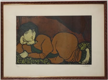 CANTATORE DOMENICO Ruvo di Puglia (Ba) 1906 Odalisca Litografia su carta es....