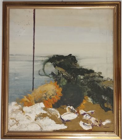 CAZZANIGA GIANCARLO Monza (Mb) 1930 Ginestre 1960 Olio su tela 70,00x60,00...