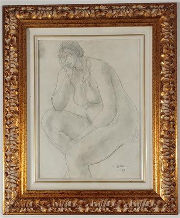 DE AMICIS CRISTOFORO Alessandria (Al) 1902 Nudo di donna 1979 Matita su carta...