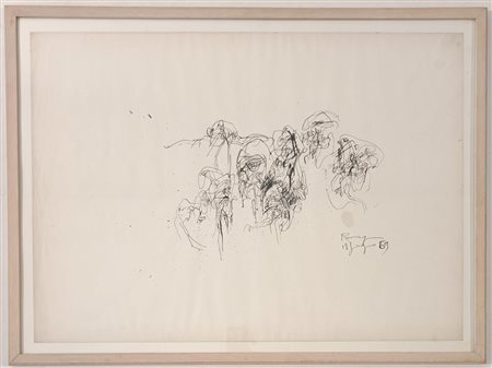 ROMAGNONI BEPI Milano (Mi) 1930 Senza titolo 1959 China su carta 50,00x70,00...