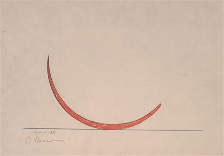 STACCIOLI MAURO Volterra (Pi) 1938 Seul 1987 Grafite e pastello su carta...