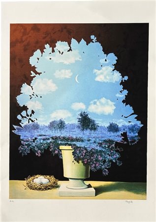 René Magritte (dapres) (1898 - 1976) Le pays des miracles serigrafia offset...