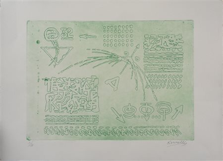 Jannis Kounellis (1936 - 2017) Senza titolo incisione su carta 26 x 36 cm....