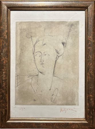 Amedeo Modigliani (dapres) (Livorno, 1884 - Parigi, 1920) Ritratto di donna...