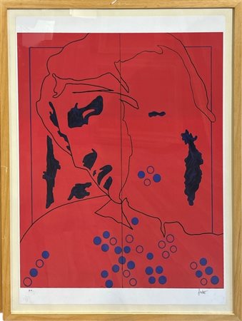 Tano Festa (1938 - 1988) Da Michelangelo serigrafia 70 x 50 cm