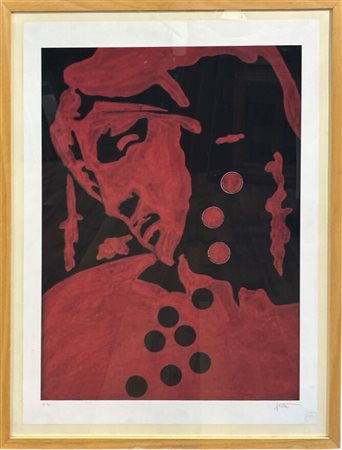 Tano Festa (1938 - 1988) Da Michelangelo serigrafia 70 x 50 cm. Firma e...