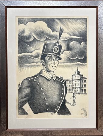 Gregorio Sciltian, "Carabiniere", 1977, litografia, 70 x 56 cm, es. n. I/X,...