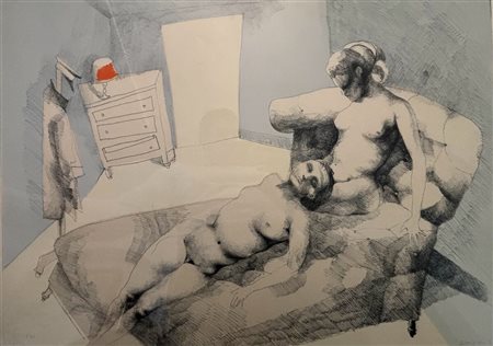 Es. n. 56/70. Numerato e firmato a matita. In cornice. Ugo Attardi (1923 -...