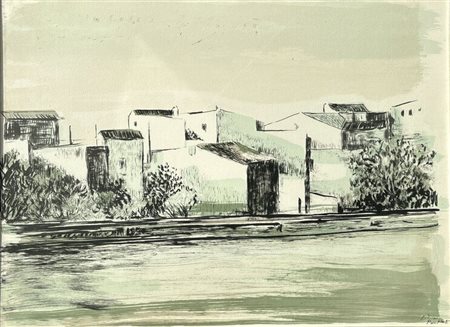 Es. P. d A. Firmato e numerato a matita in basso a destra. in cornice....