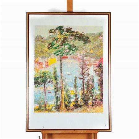 Firmato e numerato. Michele Cascella (1892 - 1989) Veduta di Portofino...