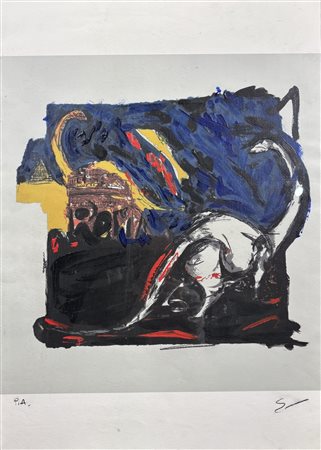 Firma in basso a destra. Esemplare "P. A." e timbro a secco dello stampatore...