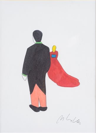 Firmato in basso a destra. In cornice. Autentica del Maestro su fotografia....