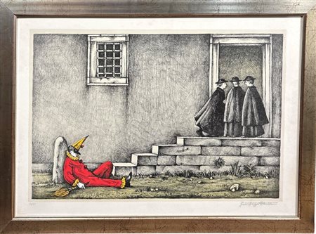 Es. n. 50/90, firma a matita in basso a destra. In cornice. Gianfilippo...