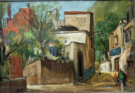 Firmato in basso a sinistra. Entro cornice Antonio Asturi (1904 - 1986) Scala...