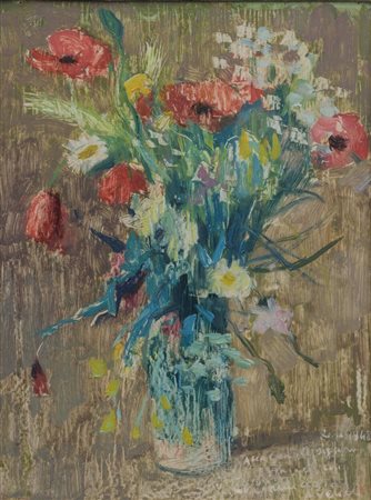 Firmato, dedicato e datato in basso a sinistra. Entro cornice coeva Marcello...