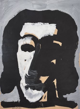 Firmato in basso a destra. in cornice. Enrico Accatino (1920 - 2007) Volto...