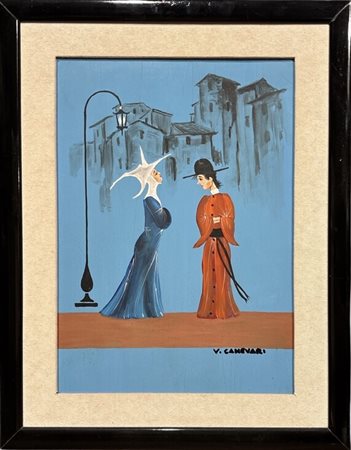 Opere firmate in basso destra. In cornice. Canevari Veniero (1926 - 1988)...