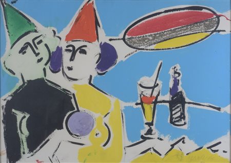 Opera firmata in basso a destra: "Monachesi". Al retro timbro della Galleria...