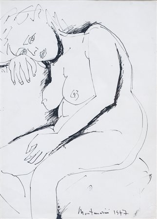 Firmato e datato in basso a destra. Entro cornice Luigi Montanarini (1906 -...