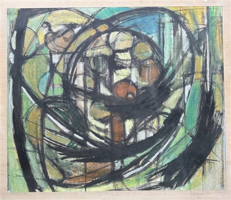 "Composizione astratta", 54 x 64 cm, 1964, Firmato e datato in baso a destra....