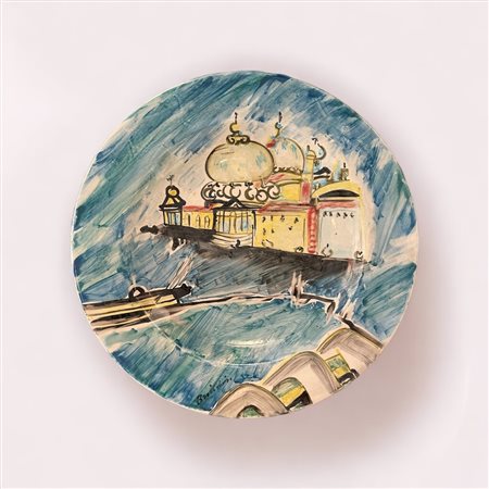 Prova d'artista. Certificato di garanzia della ceramica Rossicone. Il piatto...