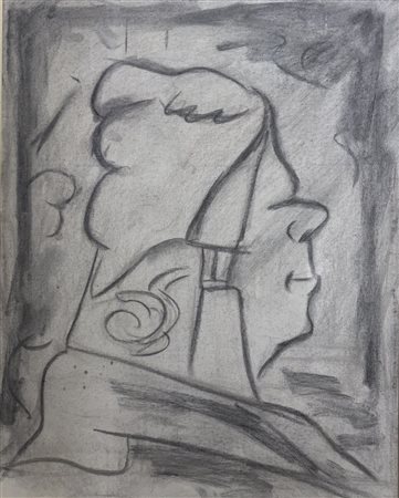 Entro cornice. Giovanni Stradone (1911 - 1981) La matrona 1968 carboncino su...