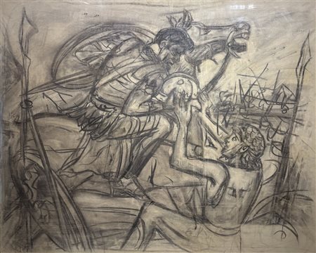 Entro cornice. Giovanni Stradone (1911 - 1981) Particolare 1977 carboncino su...