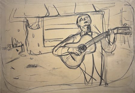 Entro cornice. Giovanni Stradone (1911 - 1981) Suonatore di chitarra 1972...