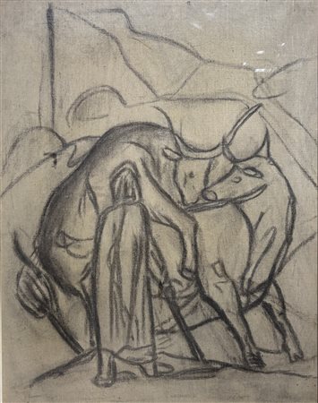 Entro cornice. Giovanni Stradone (1911 - 1981) La monta n.3 1969 carboncino...